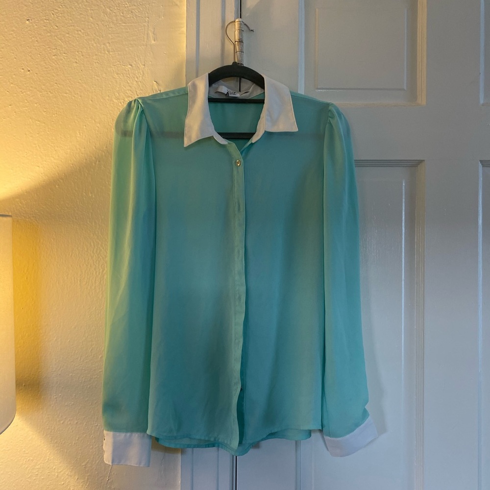 Beautiful Light Blue/Green Blouse
